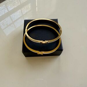 Chic Gold plated Bracelet Duo